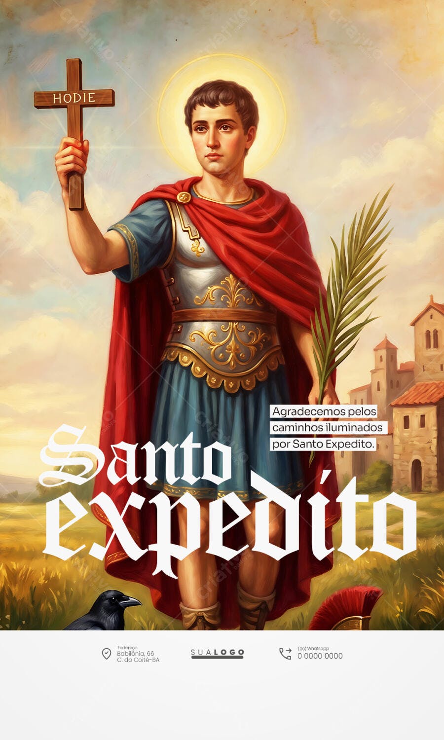 Post Santo Expedito Religioso PSD Editável