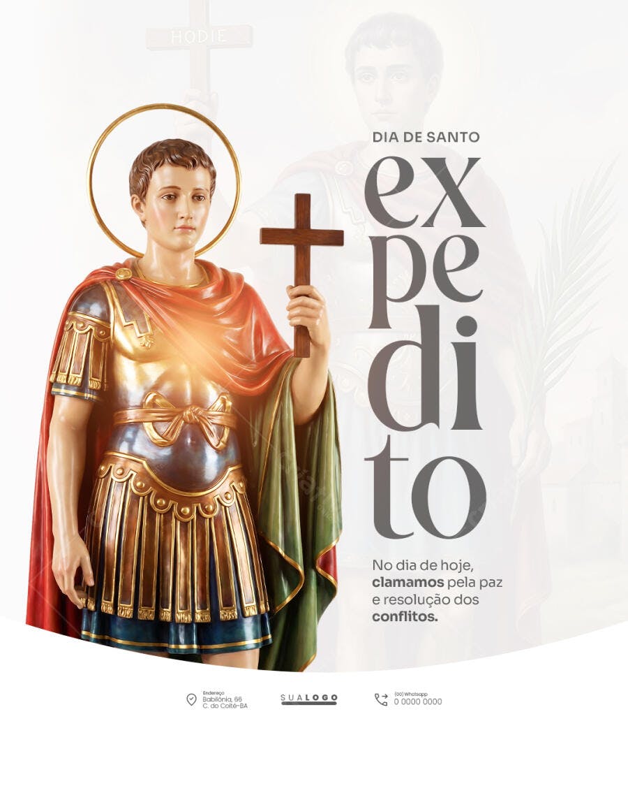 Post Dia de Santo Expedito Religioso PSD Editável
