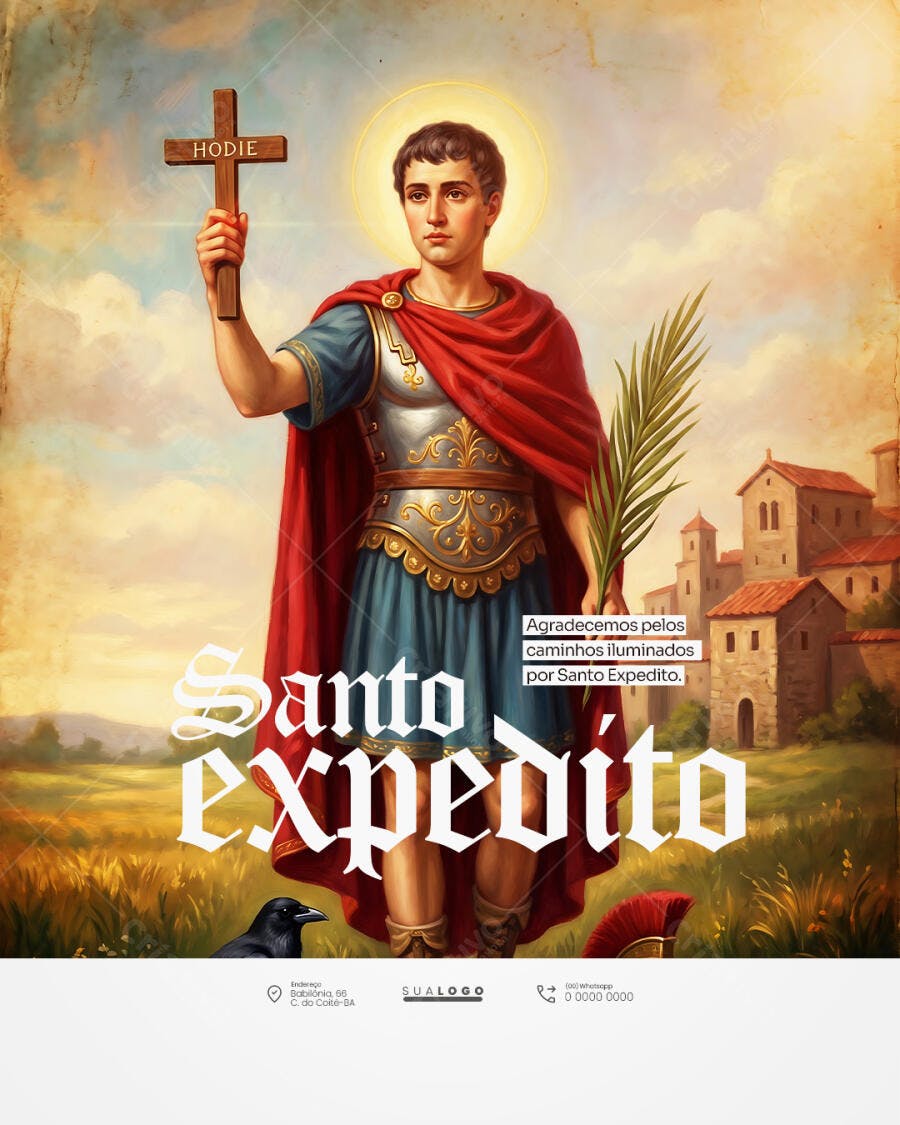 Post Santo Expedito Oração Fé PSD Editável