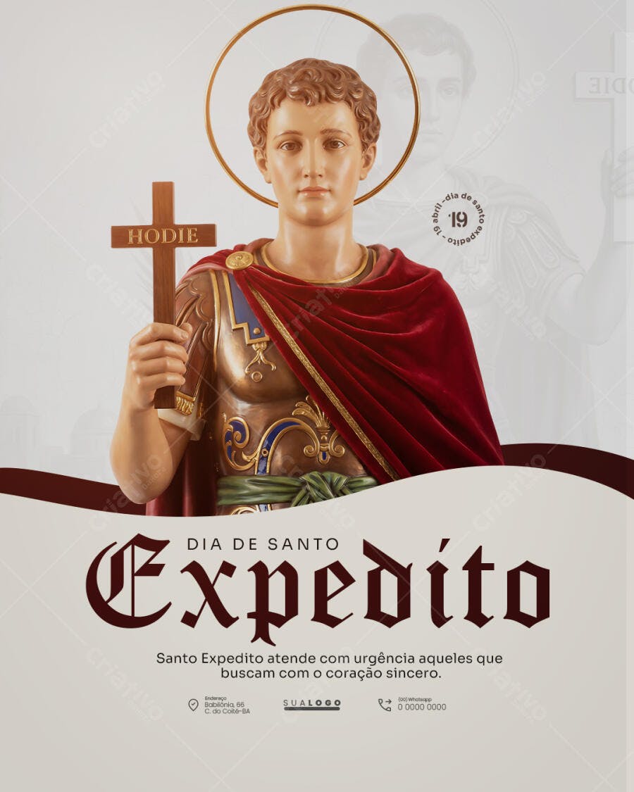 Post Instagram Dia de Santo Expedito PSD Editável