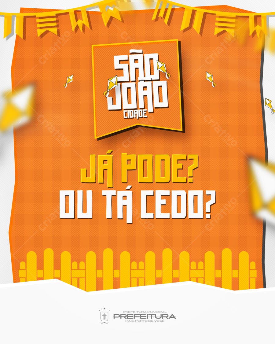 Post Instagram São João Festa Junina Junho PSD Editável
