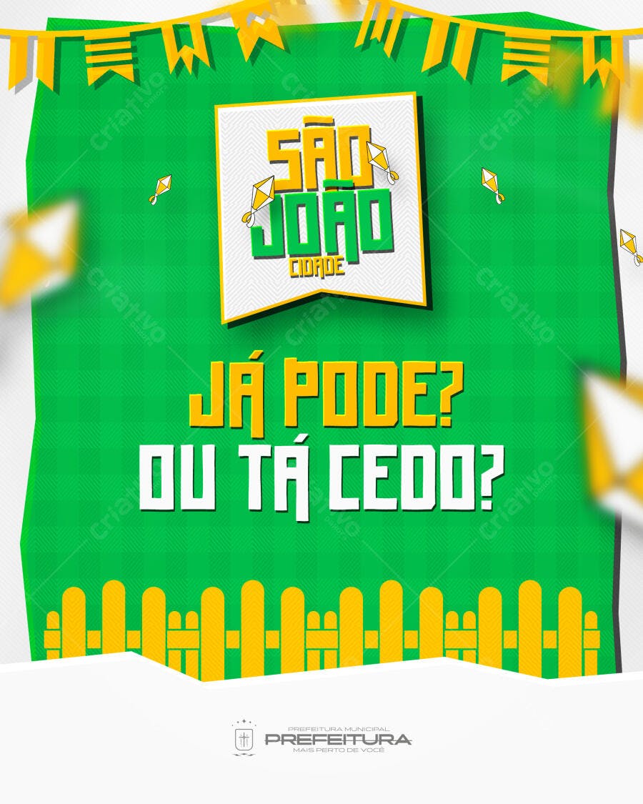 Post Instagram São João Festa Junina PSD Editável