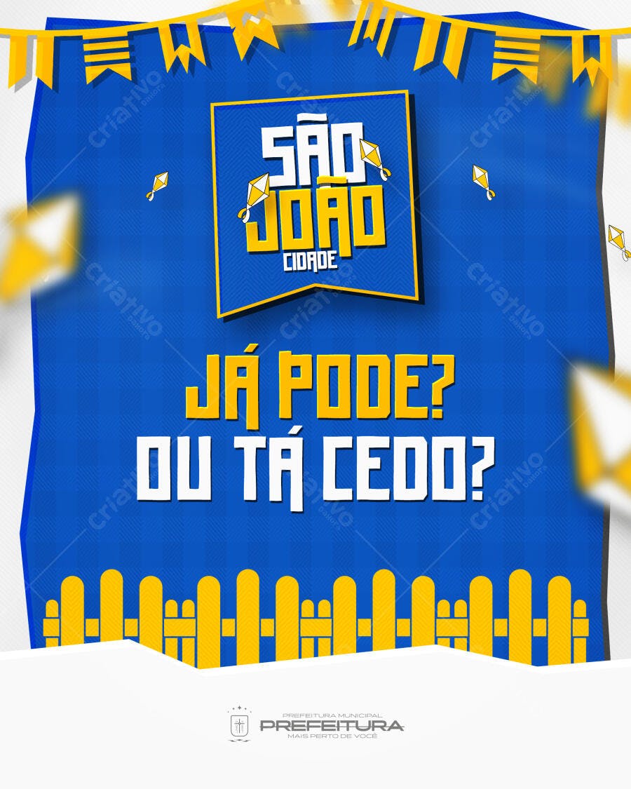 Post Instagram São João Festa Junina Junho PSD Editável