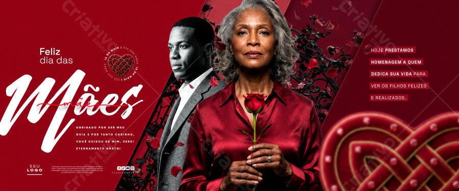 Banner Dia das Mães Homenagem Família PSD Editável