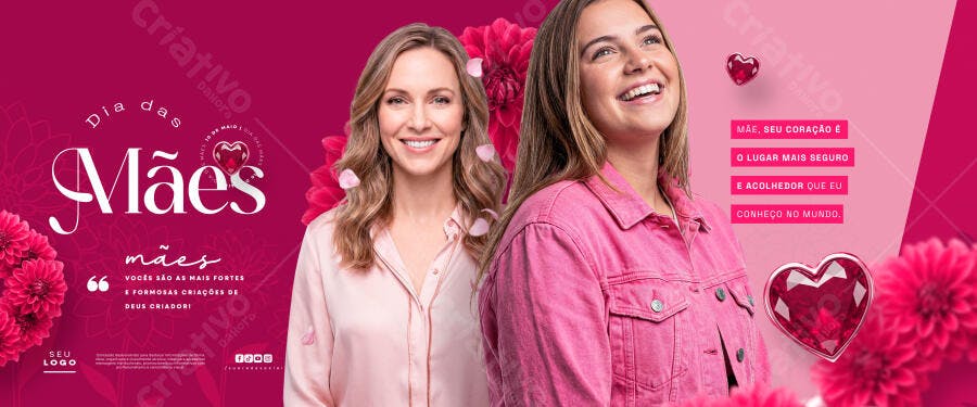 Post Instagram Dia das Mães Floricultura PSD Editável
