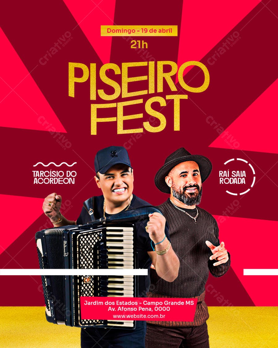 Flyer Piseiro Fest Show Musical PSD Editável