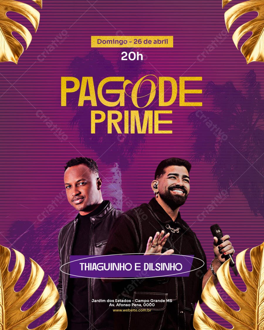 Flyer Pagode Prime Show Musical PSD Editável