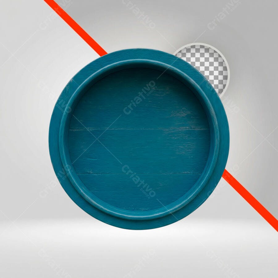 Elemento 3D Círculo Teal Texturizado PNG Fundo Transparente