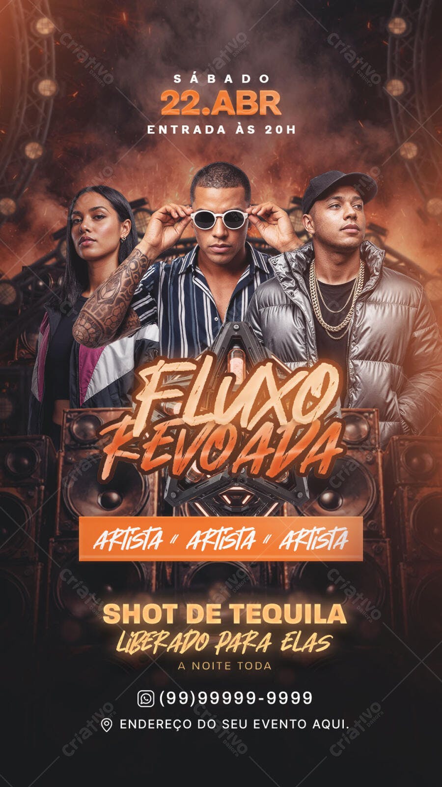 Story Instagram Festa Balada Fluxo Revoadas PSD Editável