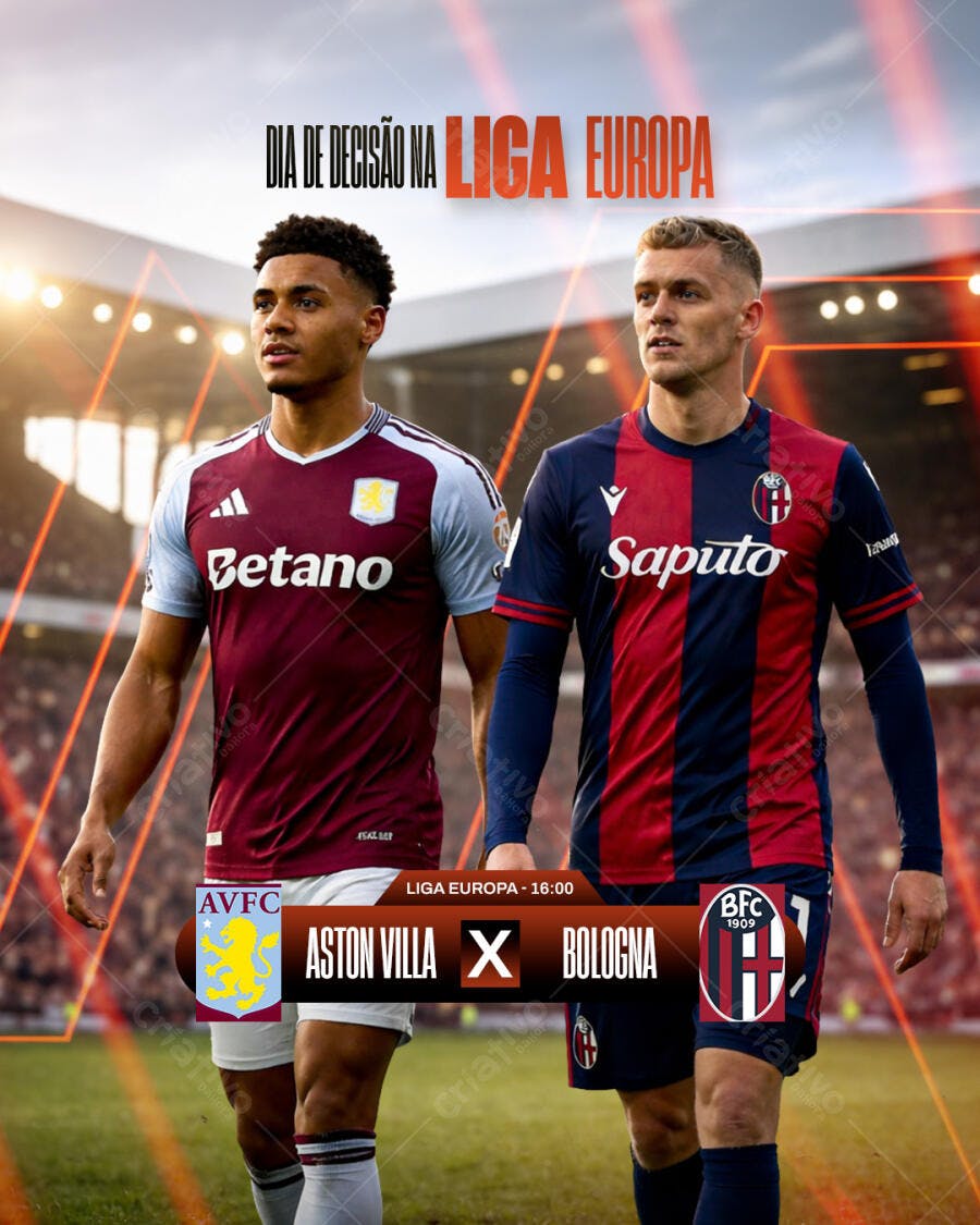 Post Instagram Liga Europa Futebol PSD Editável