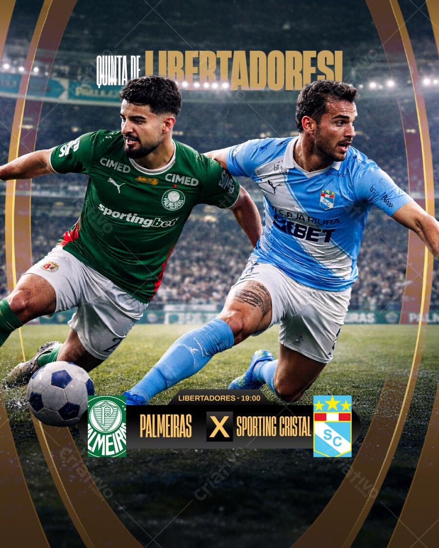 Post Instagram Libertadores Futebol Palmeiras PSD Editável