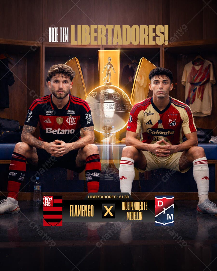 Post Instagram Futebol Libertadores Flamengo PSD Editável