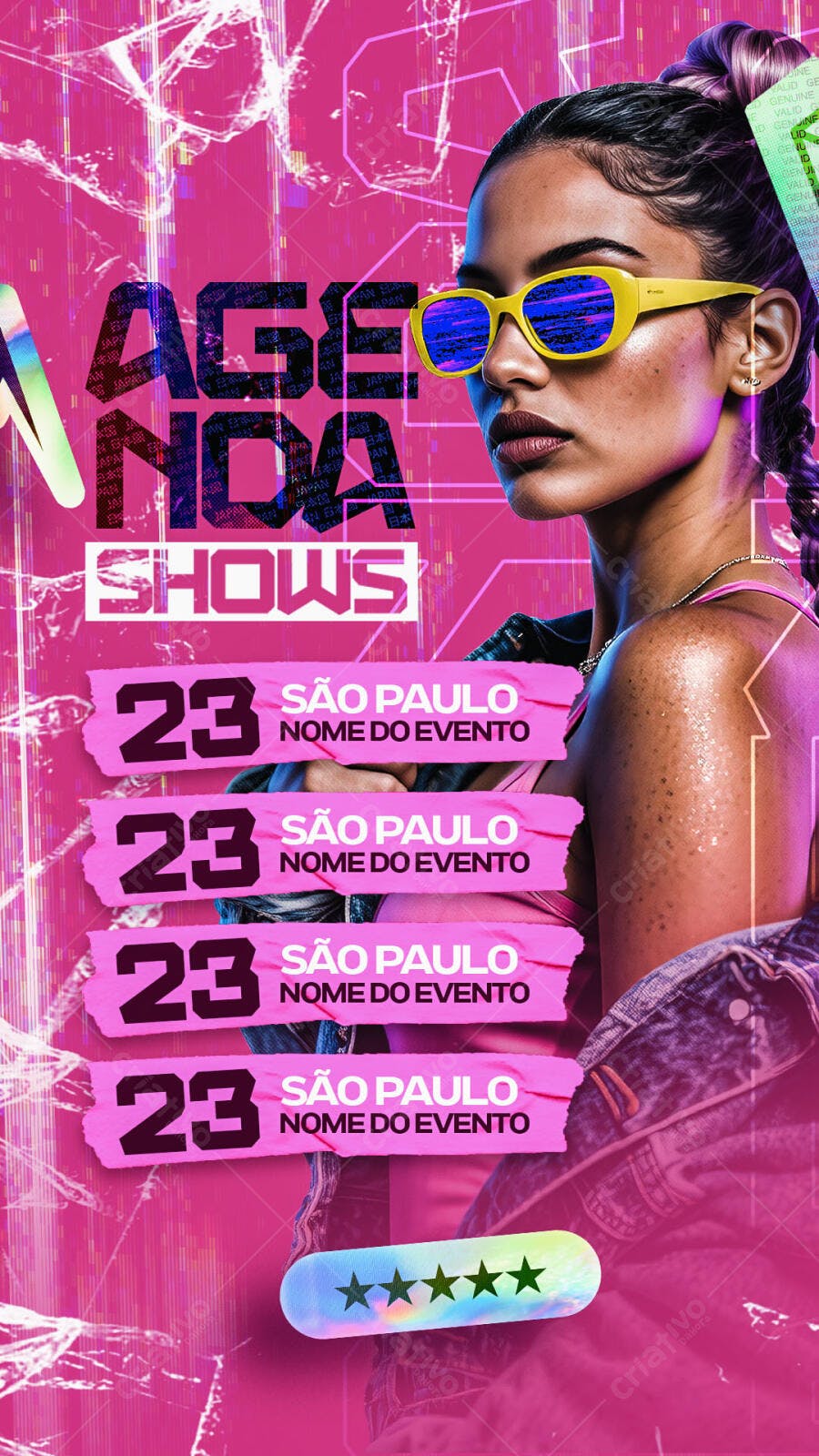 Story Instagram Agenda Shows Balada PSD Editável