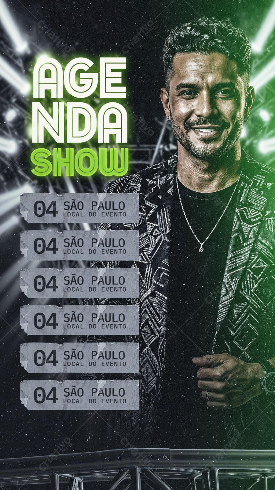 Story Instagram Agenda Show Artista PSD Editável