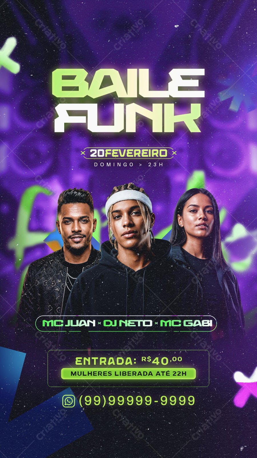Story Instagram Baile Funk Fevereiro Evento PSD Editável