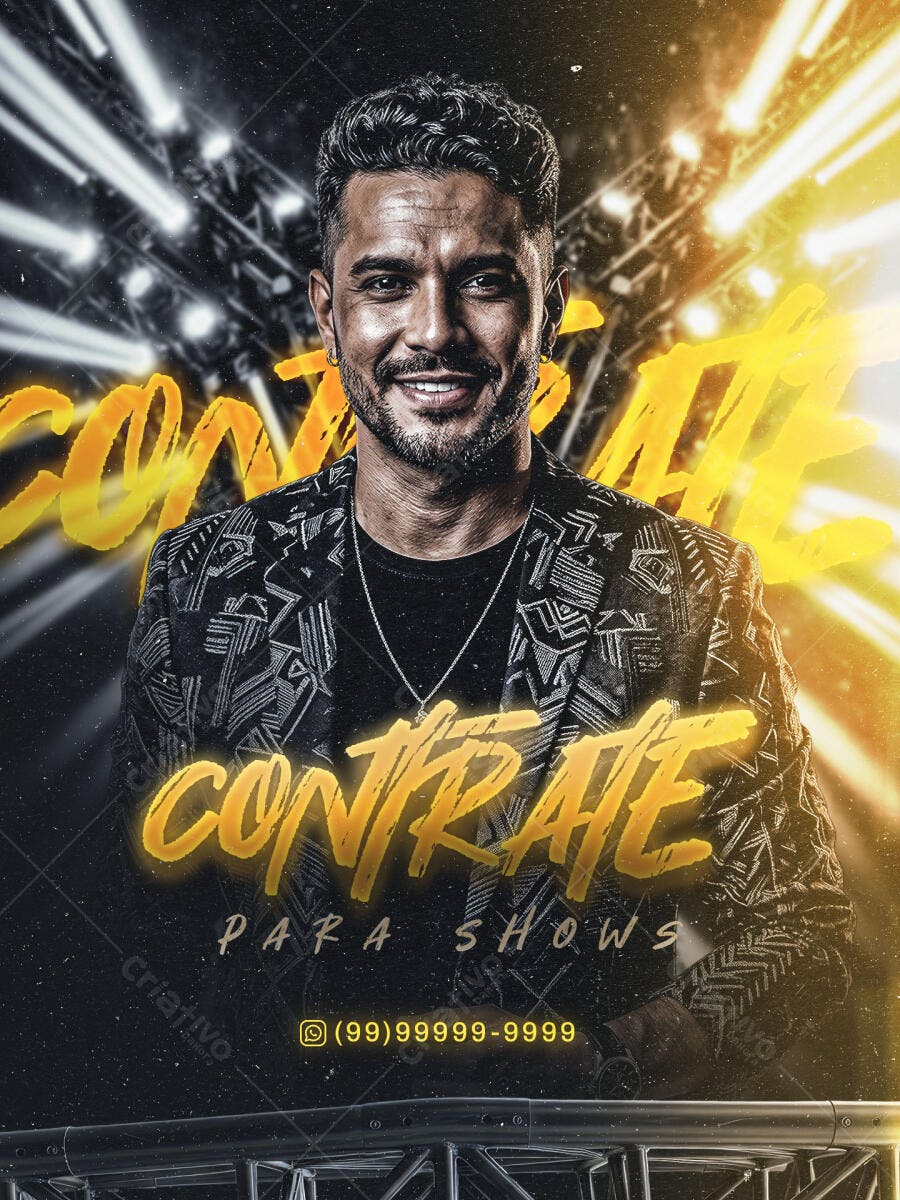 Flyer Contrate Para Shows Artista Cantor PSD Editável