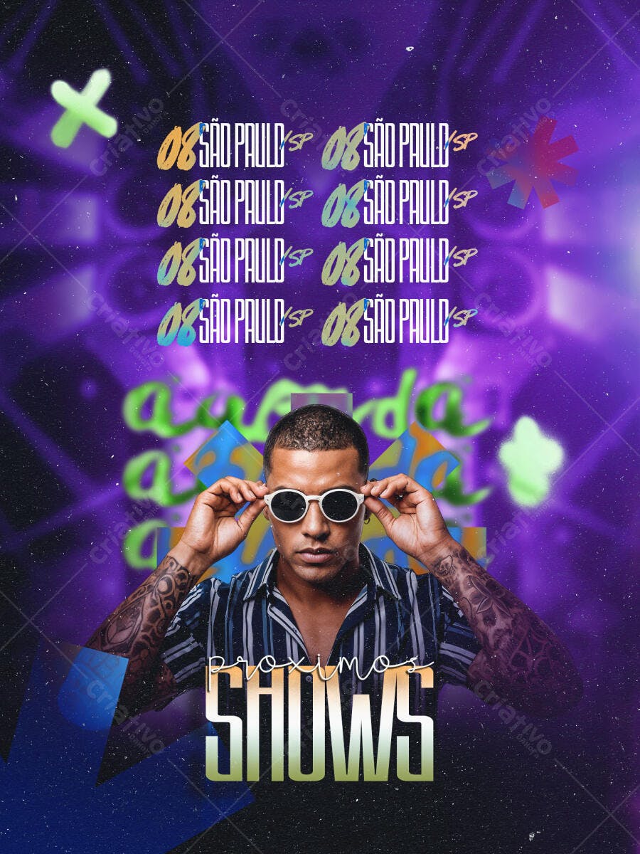 Flyer Próximos Shows Evento Musical PSD Editável