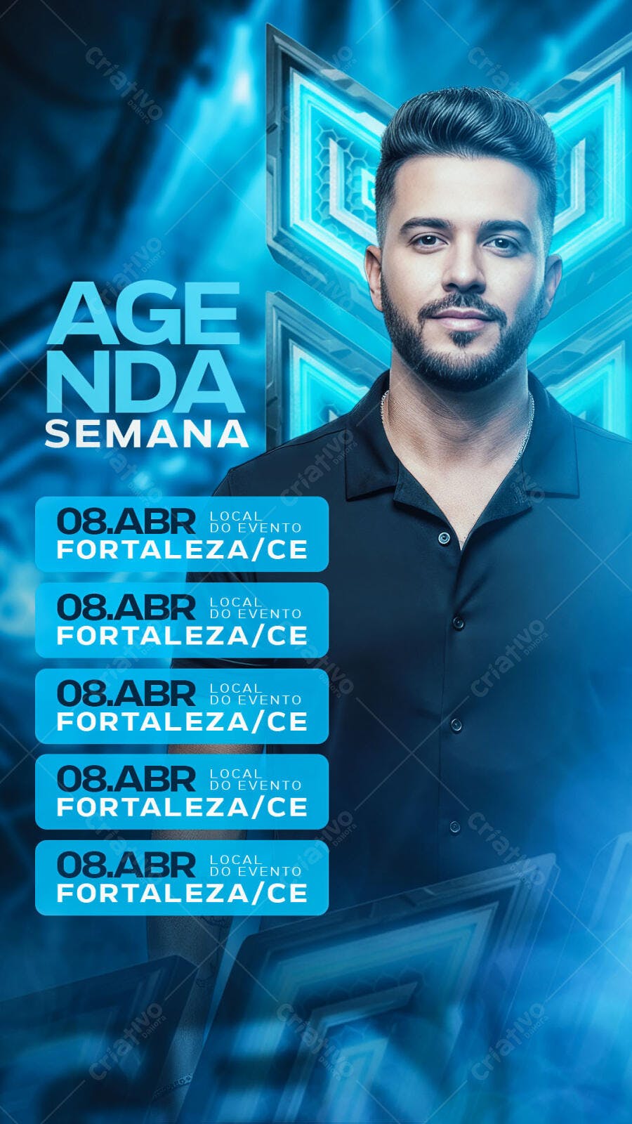 Story Instagram Agenda Semanal Eventos PSD Editável