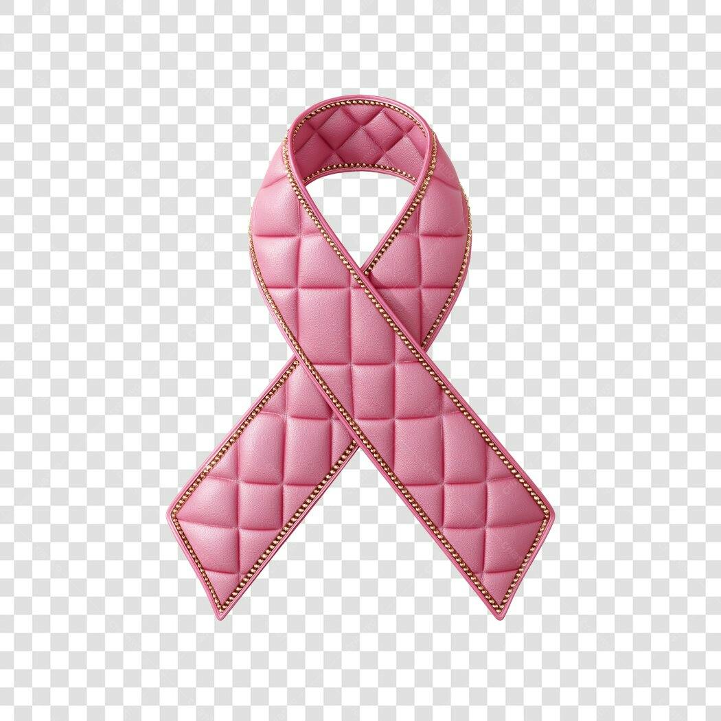 Elemento 3D Laço Outubro Rosa Rosa Acolchoado PNG Fundo Transparente
