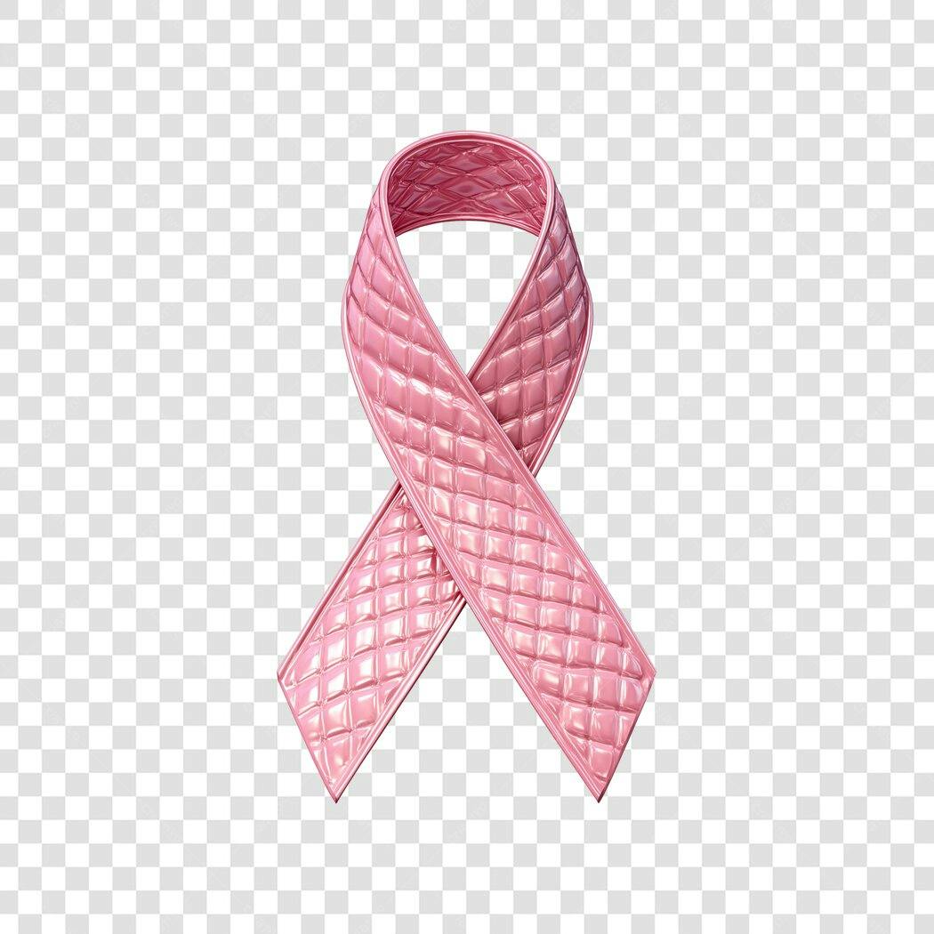 Elemento 3D Laço Rosa Outubro Rosa PNG Fundo Transparente