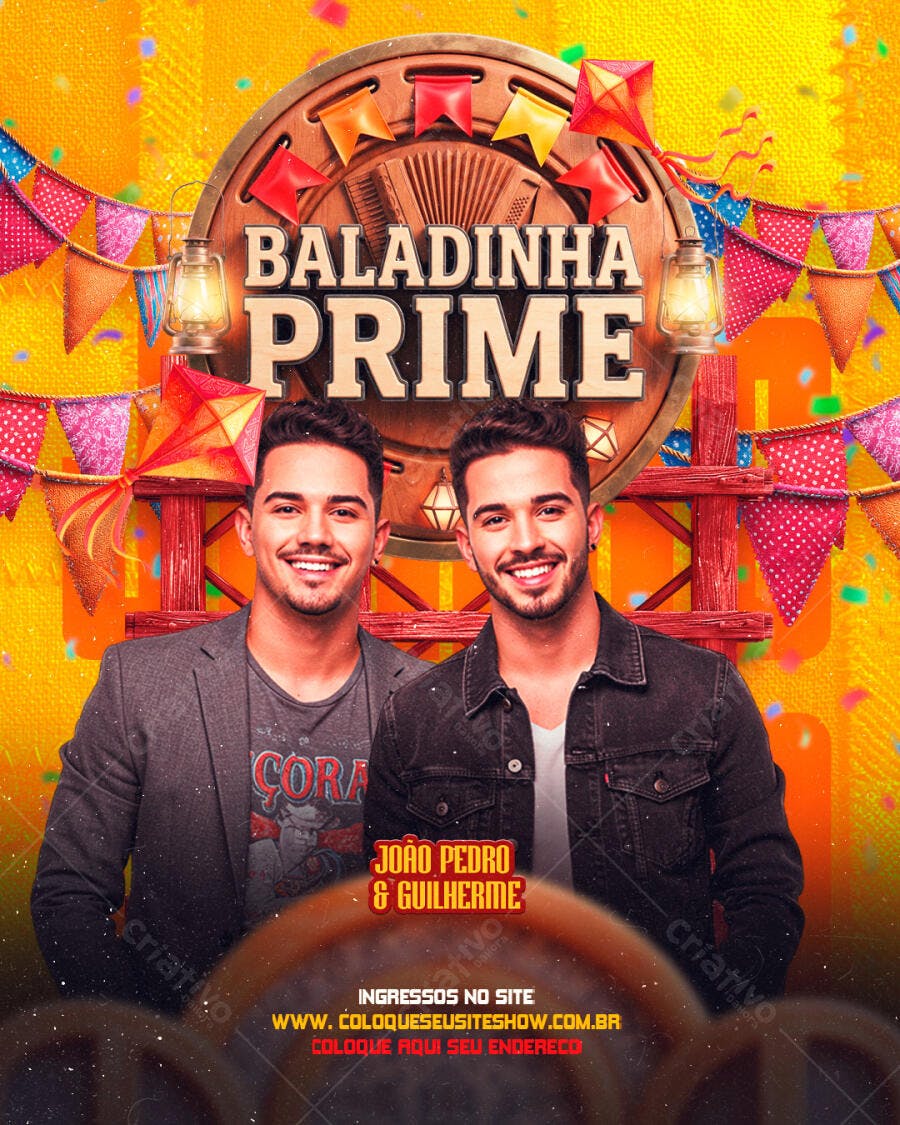 Flyer Baladinha Prime Festa Junina PSD Editável