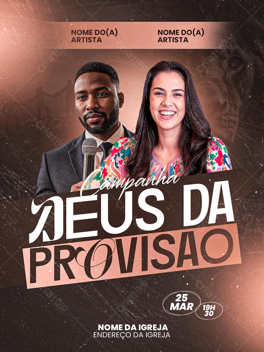 Flyer Campanha Deus da Provisão Igreja PSD Editável