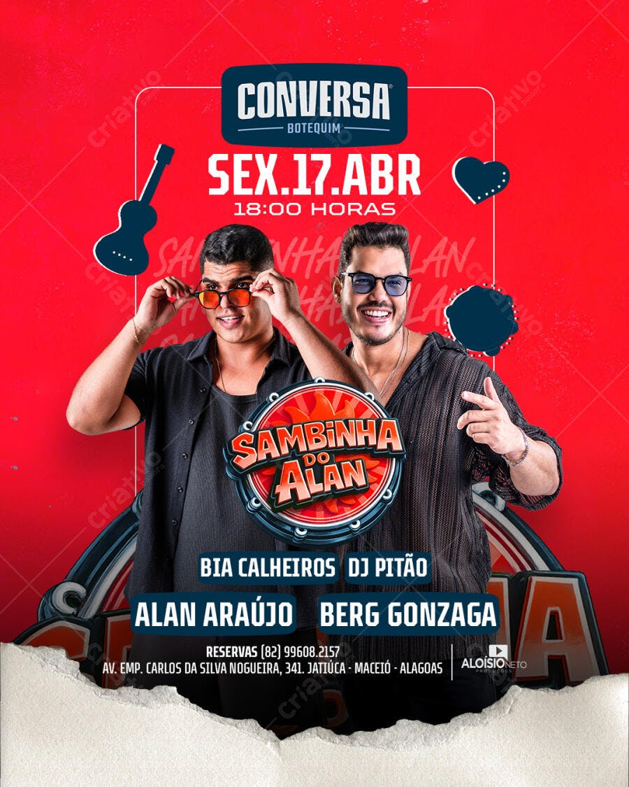 Flyer Evento Samba Boteco Conversa PSD Editável