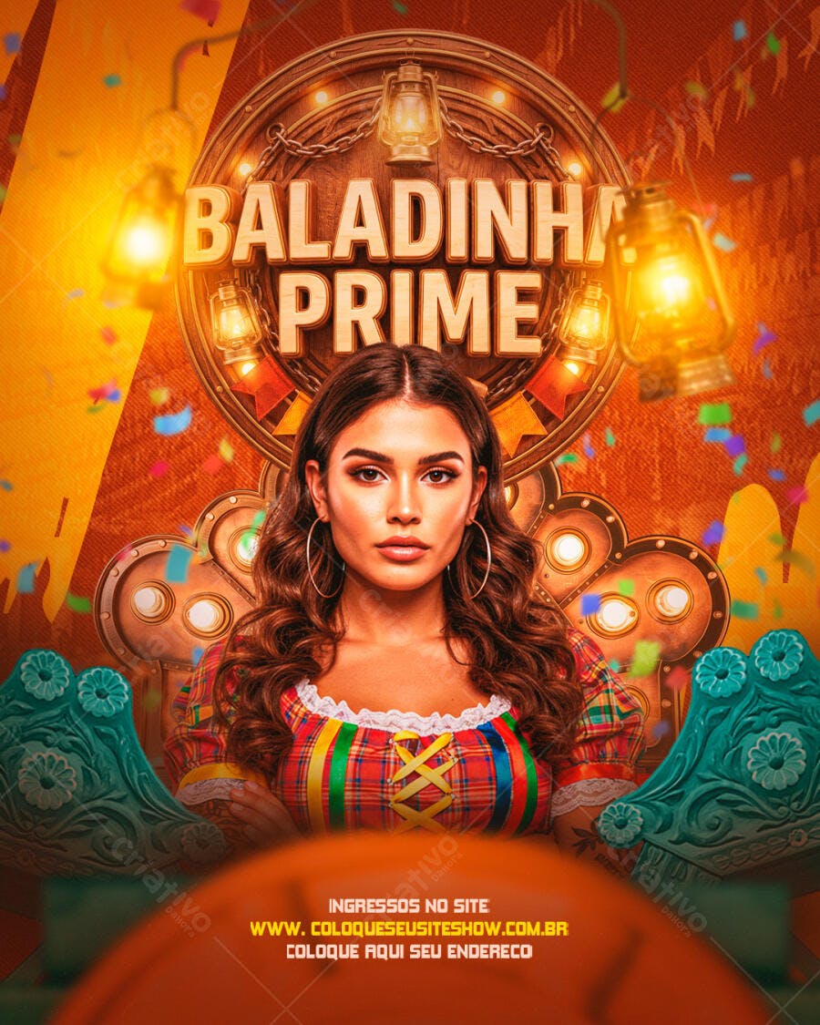 Flyer Festa Junina Baladinha Prime PSD Editável