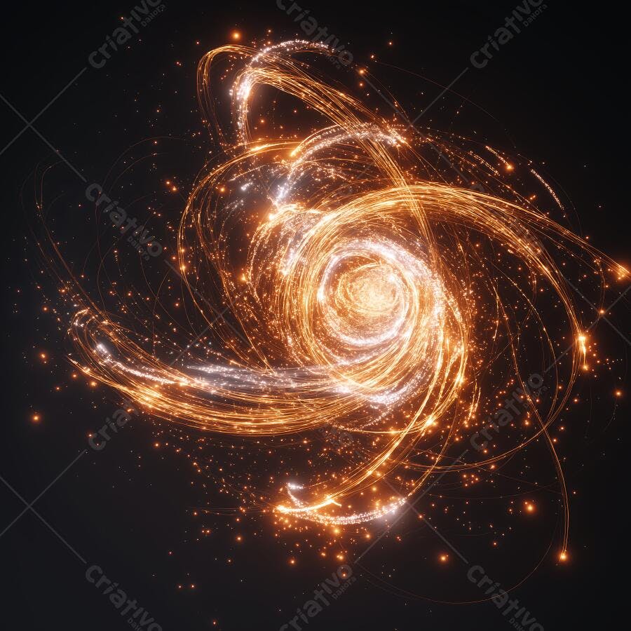 Foto Abstrata Espiral Dourada Brilhante Energia Cósmica