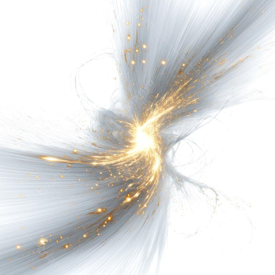 Foto Abstrata Explosão Partículas Douradas Fundo Branco