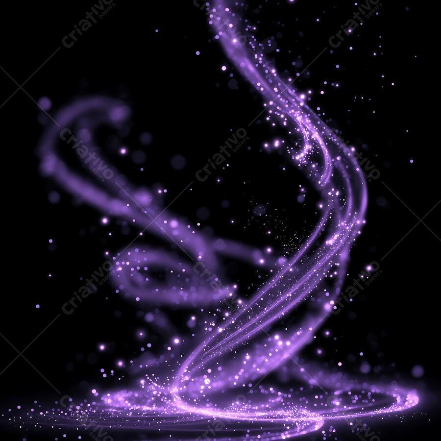Foto Abstrata Fumaça Roxa Brilhante com Partículas de Glitter