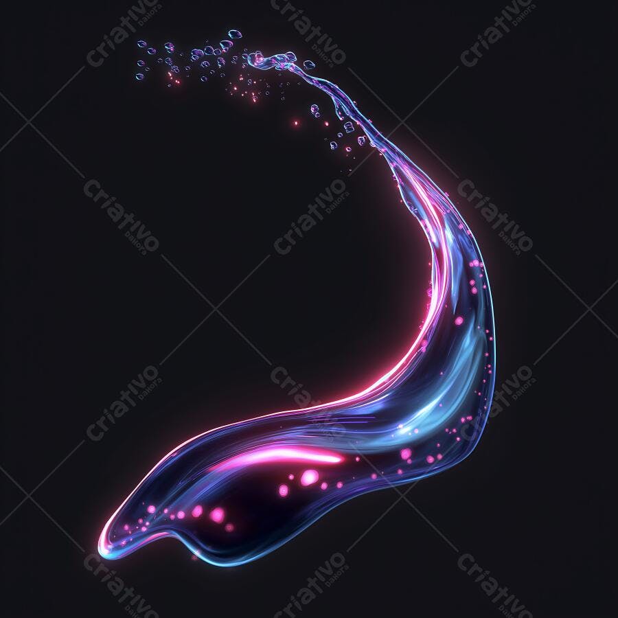 Foto Abstrata Líquido Neon Brilhante Fundo Escuro