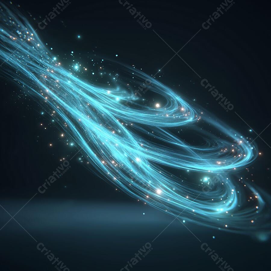 Foto Abstrata Luzes Azuis Brilhantes Efeito Partículas