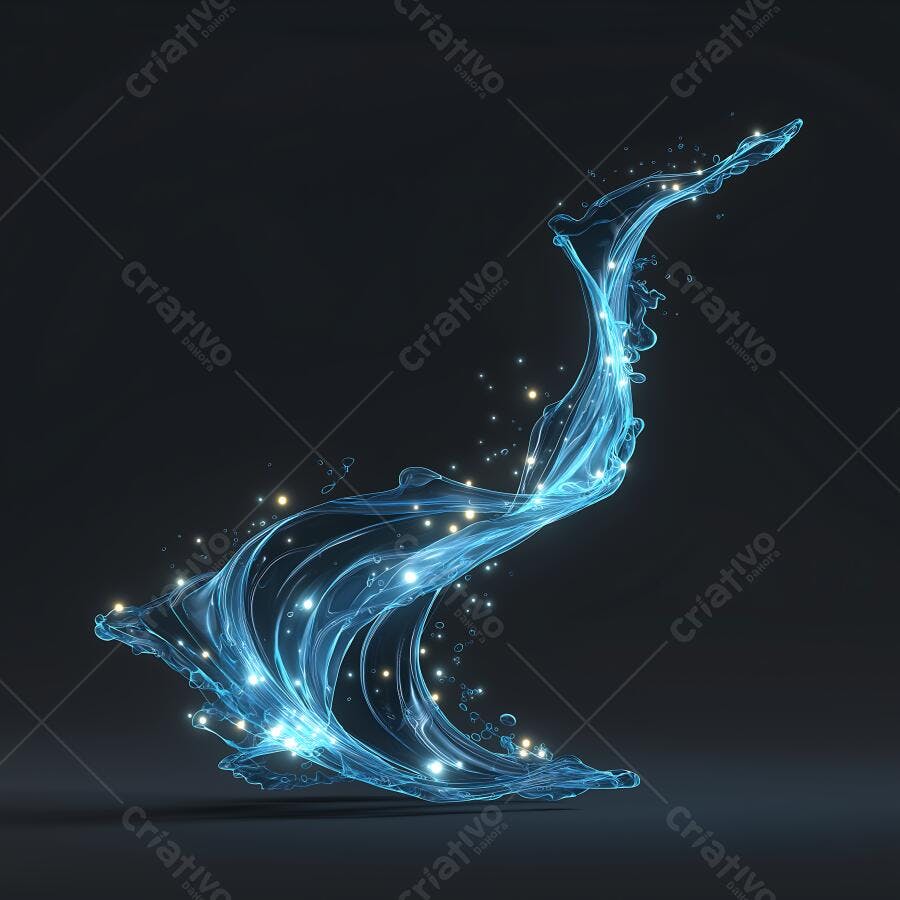 Foto Abstrata Onda Fluida Azul Neon Brilhante Fundo Escuro