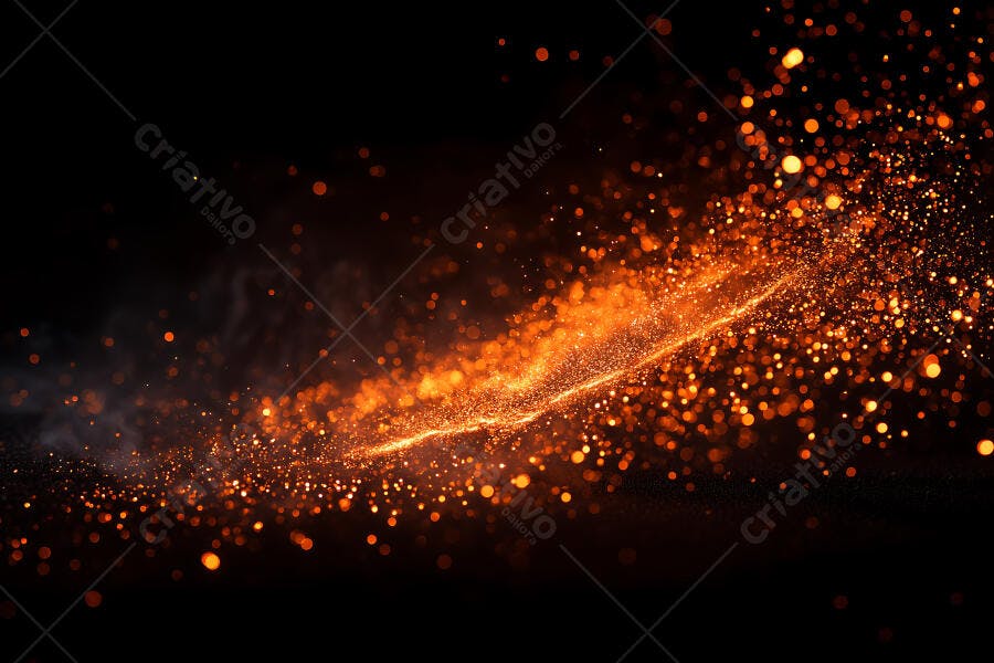 Foto Abstrata Partículas Douradas Brilhantes Fundo Preto