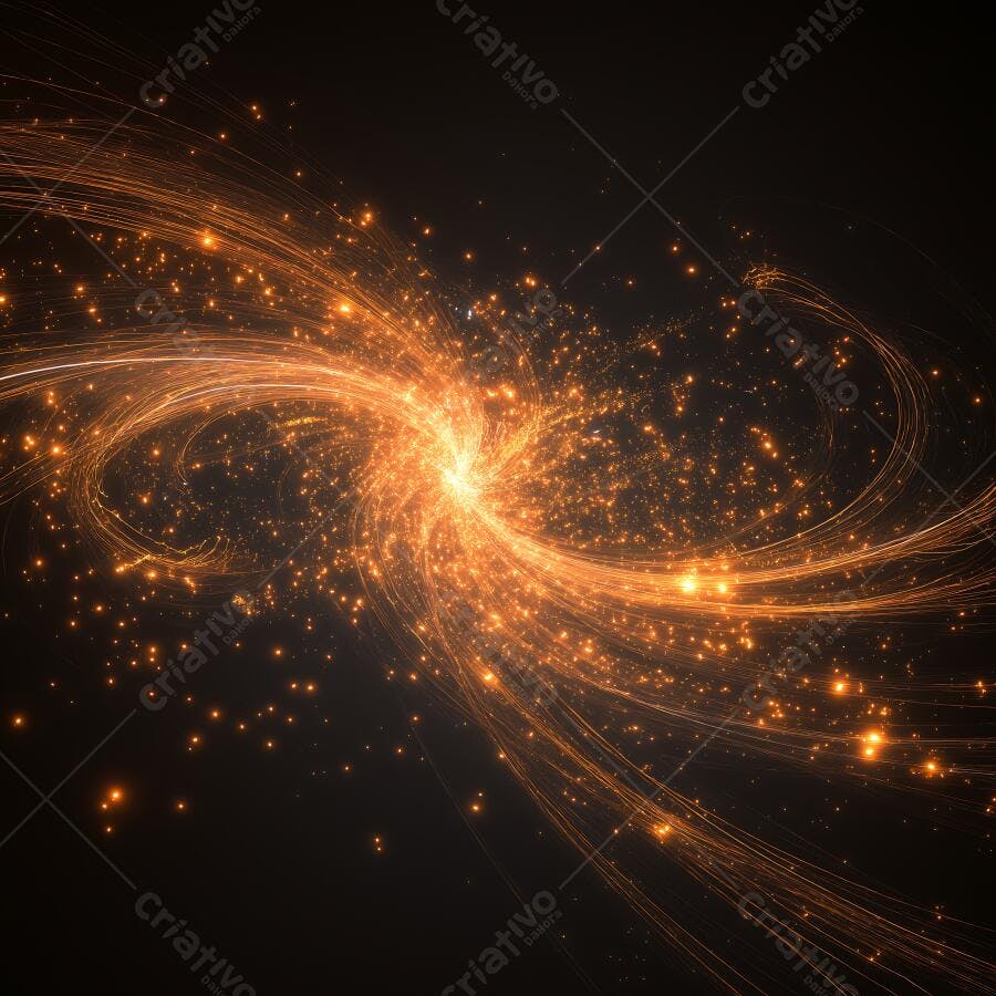 Foto Abstrata Partículas Luz Dourada Fundo Escuro