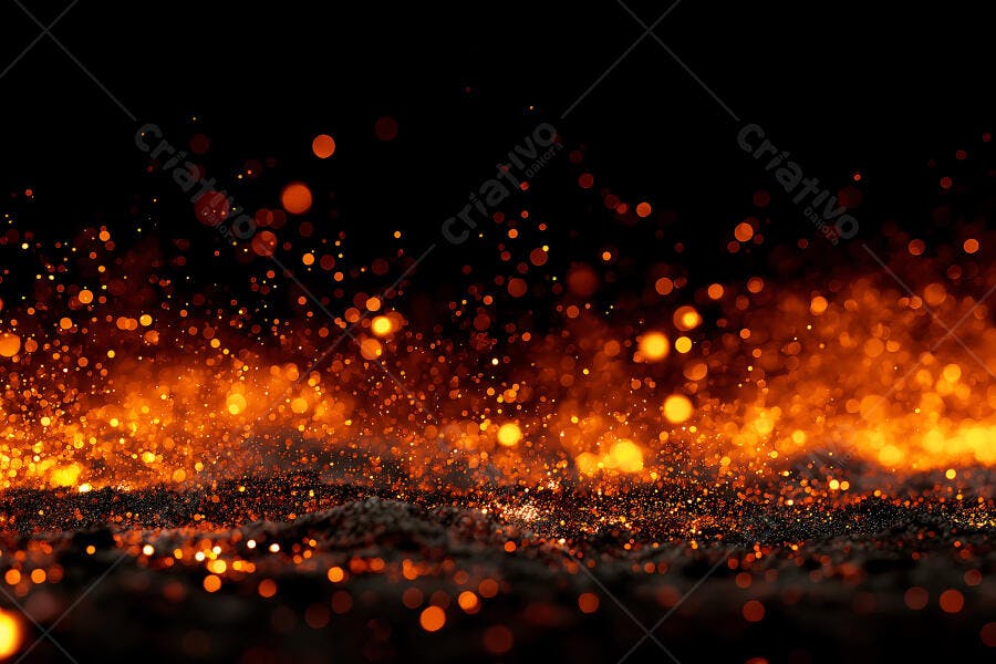 Foto Faíscas Brilhantes Fogo Escuro Abstrato Efeito Bokeh