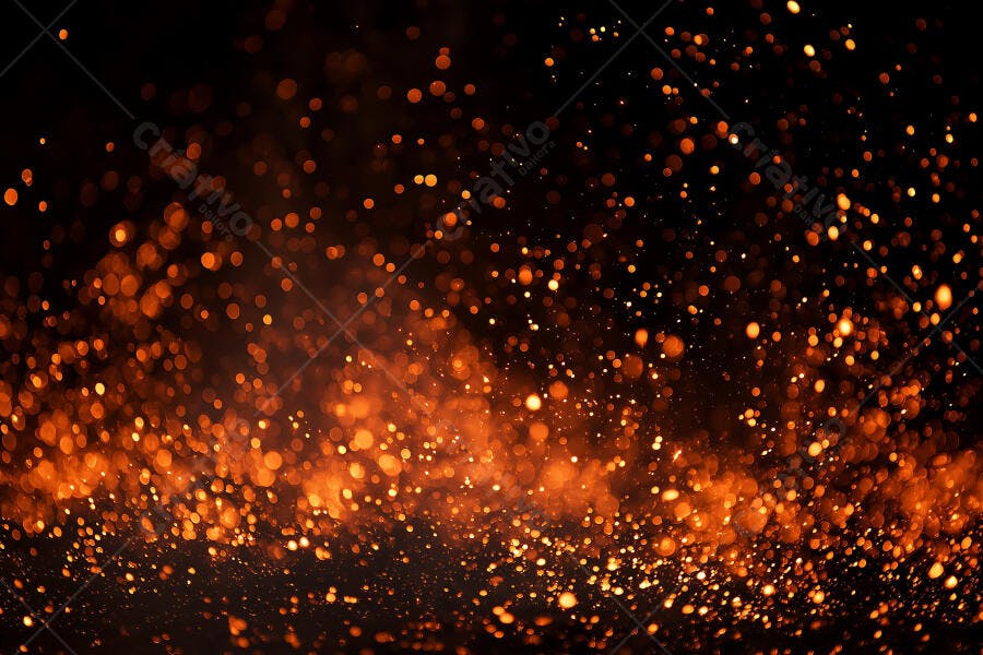 Foto Faíscas Brilhantes Fundo Preto Efeito Bokeh Luzes Douradas