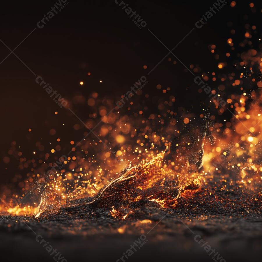 Foto Faíscas de Fogo Brilhantes em Chamas Fundo Escuro Abstrato
