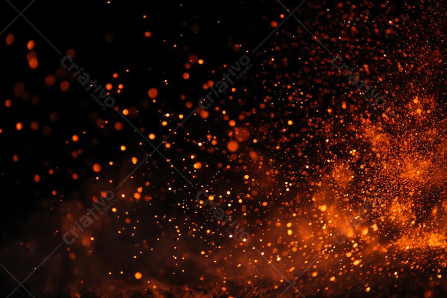 Foto Faíscas Fogo Brilho Abstrato Fundo Preto Escuro