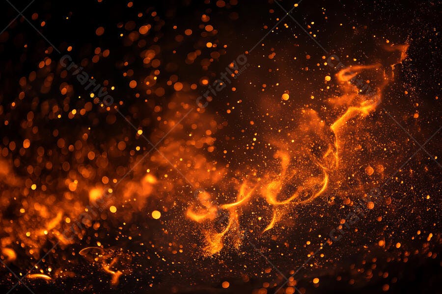 Foto Fogo Faíscas Brilhantes Fundo Escuro Abstrato