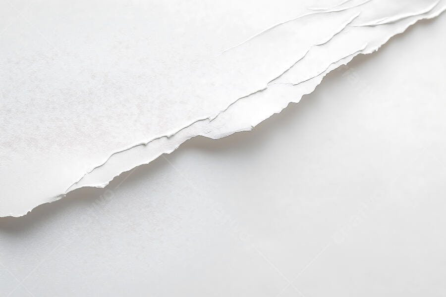 Foto Papel Rasgado Branco Textura Abstrata Fundo Clean