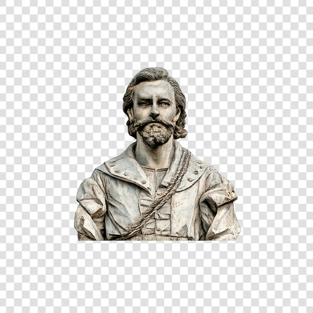 Foto Recortada Busto Escultura Homem Barbudo PNG Fundo Transparente