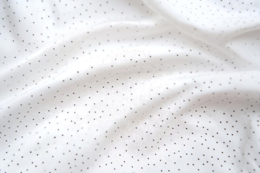 Foto Tecido Branco com Bolinhas Prateadas Brilhantes Textura