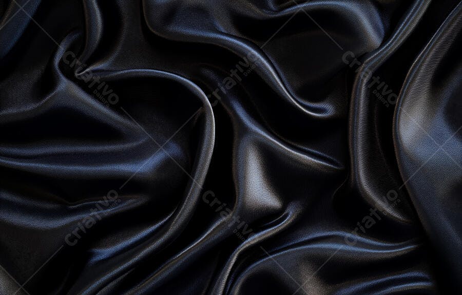 Foto Tecido Cetim Preto Ondulado Textura Fundo Abstrato