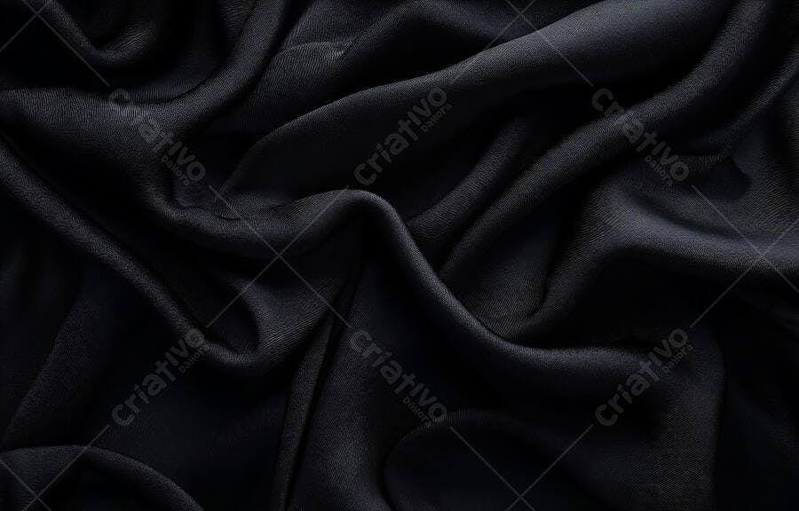 Foto Tecido Preto Textura Ondulada Fundo Escuro