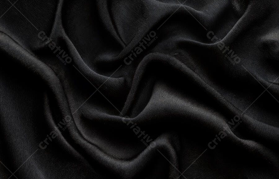 Foto Tecido Preto Textura Sedosa Ondulada Fundo Abstrato