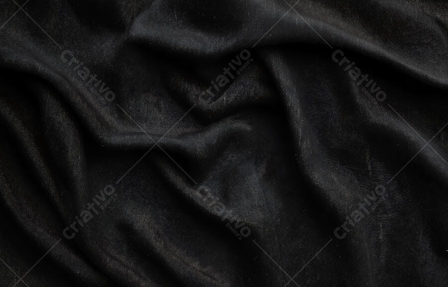 Foto Tecido Preto Textura Suave com Dobras e Ondulações