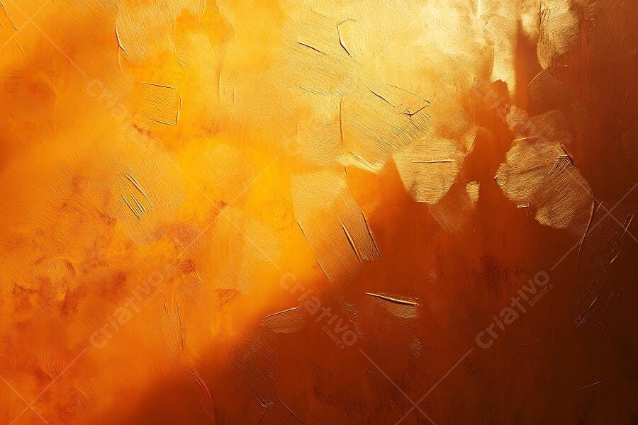 Foto Textura Abstrata Laranja Dourado Pinceladas Artísticas