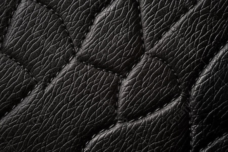 Foto Textura Couro Preto Acolchoado Costura Detalhada